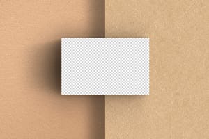 PNG Business Card On Brown Texture Paper Mockup