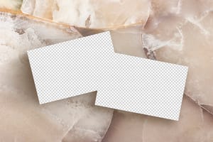 PNG Business Card On Marble Background Mockup