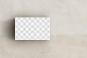 PNG Business Card On Wall Texture Background Mockup