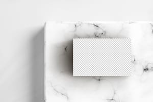 PNG Business Card On White Marble Mockup