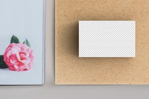 PNG Business Card With Rose Picture Mockup