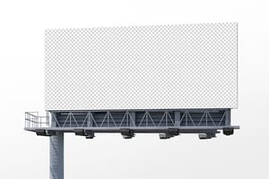 PNG Close up View Highway Billboard Mockup