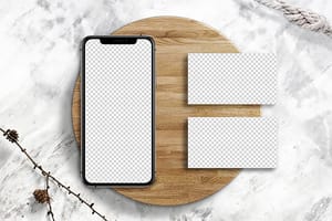 PNG iPhone X & Business Card Mockup