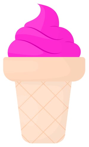 Pink Ice Cream Cone 2