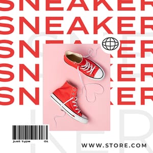 Photoshop Red Sneaker Fashion Instagram Post