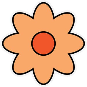 Retro Flower 1 Sticker