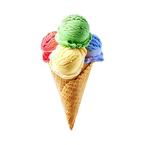 Sticker Colorful Gelato With Cone