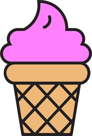 Strawberry Ice Cream Cone