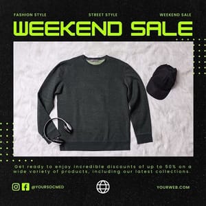 Canva Weekend Sale Chespe Neon Instagram Post