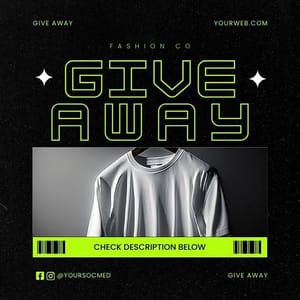 Canva Give away Chespe Neon Instagram Post