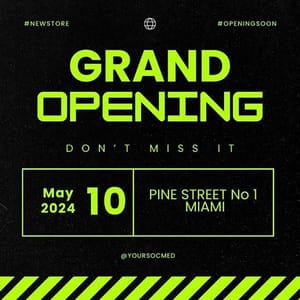 Canva Grand Opening Chespe Neon Instagram Post