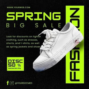 Canva Spring Big Sale Chespe Neon Instagram Post