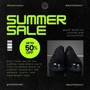 Canva Summer Sale Chespe Neon Instagram Post