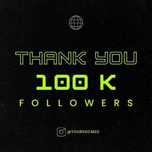 Canva Thank You 100k Followers Chespe Neon Instagram Post