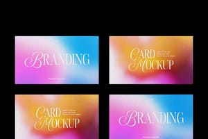 Photoshop An Array of Gradient Branding Card Mockup