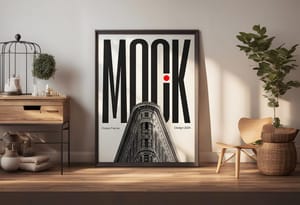 Photoshop Big Frame Poster Mockup Standing