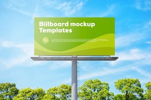 Photoshop Billboard Mockup Featuring Trees