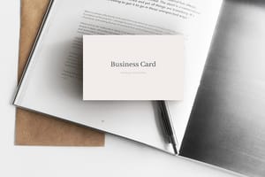 Photoshop Business Card Mockup on Book Backdrop