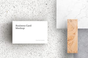 Photoshop Business Card Mockup on Speckled Marble Texture