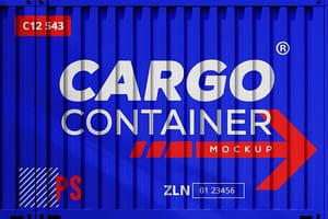 Photoshop Bold Blue Cargo Container Mockup