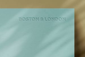 Photoshop Boston & London Paper Logo Mockup