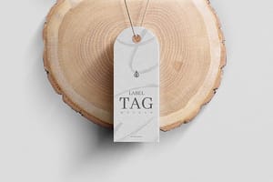 Photoshop Branding Label Tag Mockup with Realistic Shadow