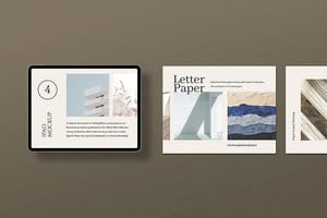 Photoshop Branding iPad & Presentation Scene Mockup on Dim Gray Color