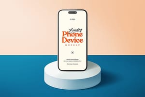 Photoshop Branding iPhone 15 Device Mockup on Podium