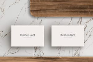 Photoshop Business Card Mockup on Marble Table