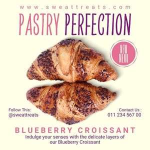 Canva Pastry Perfection Blueberry Instagram Post