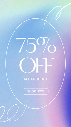 Canva 75% Off All Product Vibrant Gradient Story