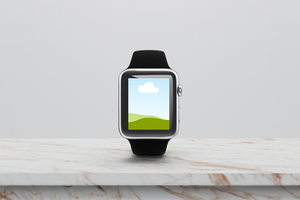 Canva Apple Watch Mockup on Marble Background