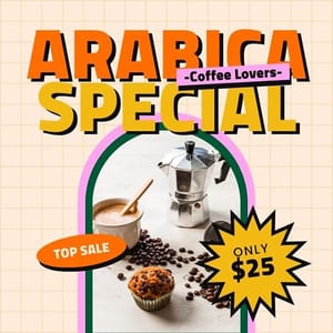 Canva Arabica Special Coffee Lovers Verdegreen Instagram Post