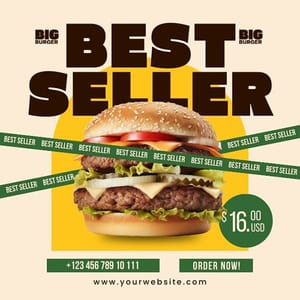 Canva Best Seller Big Burger Instagram Post