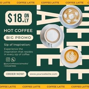 Canva Big Promo Hot Coffe Latte Etigma Instagram Post