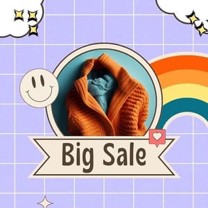 Canva Big Sale Fashion Gradient Retro Instagram Post