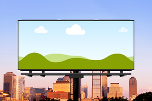 Canva Billboard Mockup on City Background