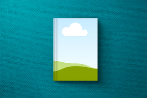 Canva Book Mockup on Bottle Green Paper Background