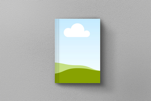 Canva Book Mockup on Gray Paper Texture