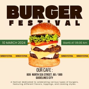 Canva Burger Festival Big Burger Instagram Post