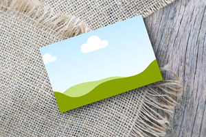 Canva Business Card Mockup on Fabric Mat