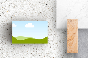 Canva Business Card Mockup on Terazzo Background