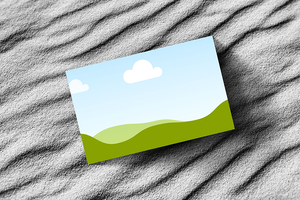 Canva Business Card Mockup on Textured Stone Background