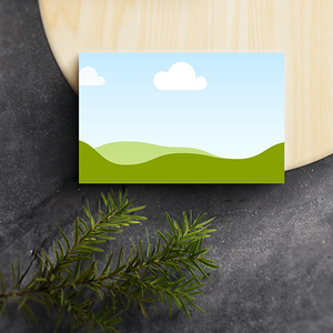 Canva Business Card Mockup on Wooden Podium with Leaves