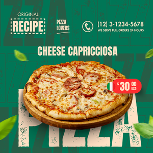 Canva Cheese Capricciosa Pizza Exobites Instagram Post