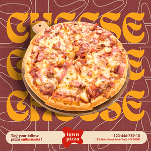 Canva Cheese Pizza Elaraeats Instagram Post