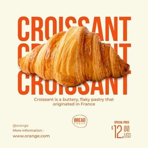 Canva Croissant Orange Instagram Post