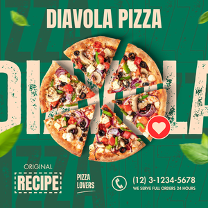 Canva Diavola Pizza Exobites Instagram Post