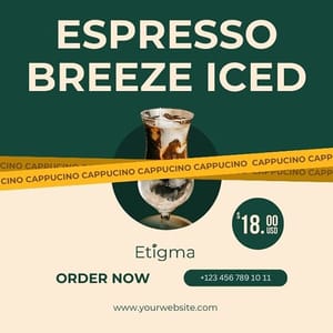 Canva Espresso Breeze Iced Etigma Instagram Post