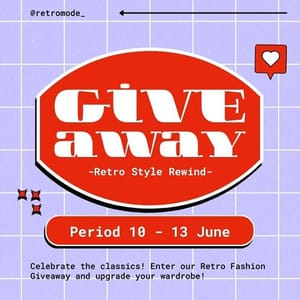 Canva Giveaway Retro Style Rewind Gradient Retro Instagram Post